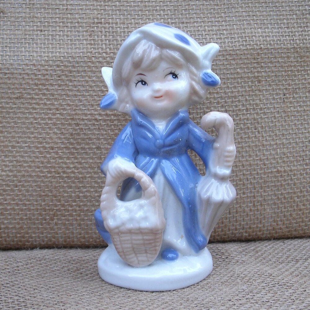 Vintage Girl in Coat KPM Porcelain Figurine